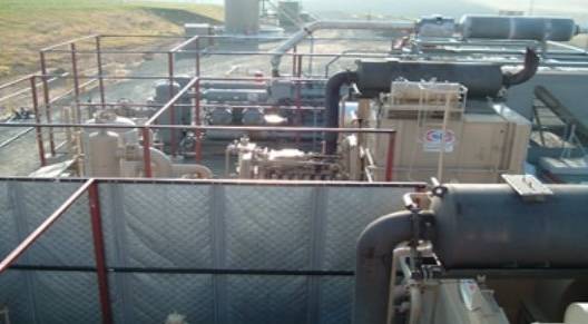 natural gas pumping station with blankets