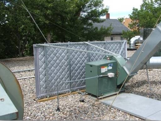 rooftop generator with barrier facing it