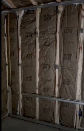 wall for music shed in backyard