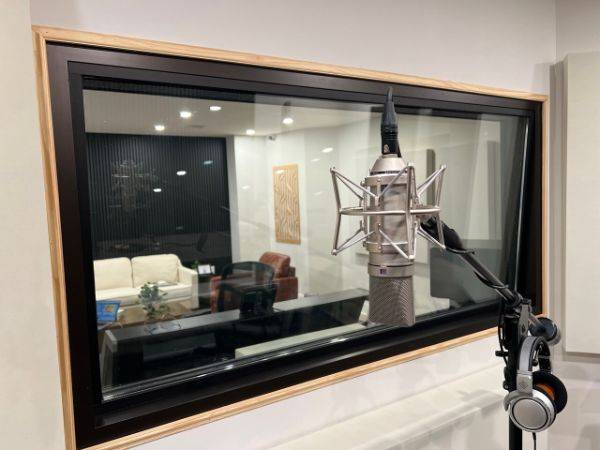 recording studio with a tru acoustics window