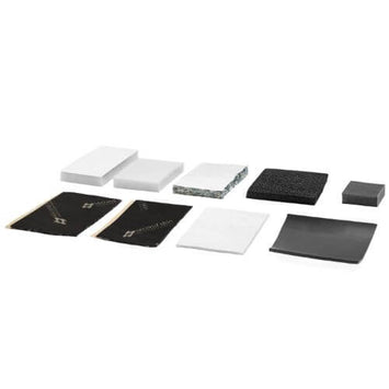 Side view of sample kit product thickness