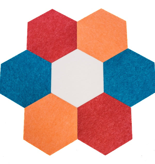 polyzorbe hexagons with colorful flower