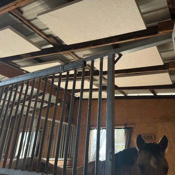 BlocknZorbe hung a horse barn where water resistance required