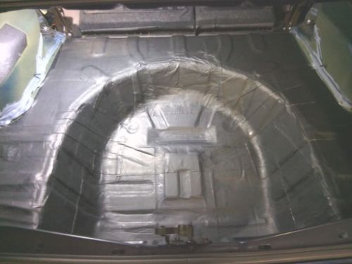 Damplifier Pro sound deadening mat on the trunk floor pan