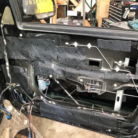 Damplifier added to outer door skin metal of door
