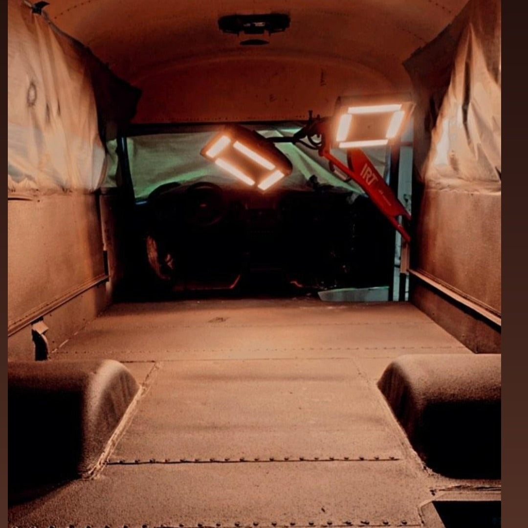 Curing Spectrum liquid soundproofing in the 1987 Chevy C60 Mini Bus