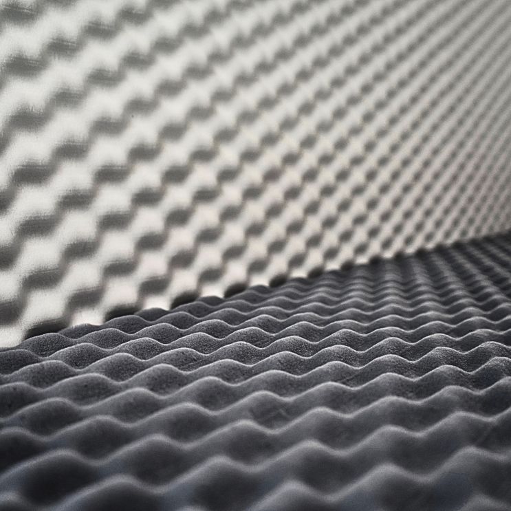 mela mute anechoic wedge dark grey on white