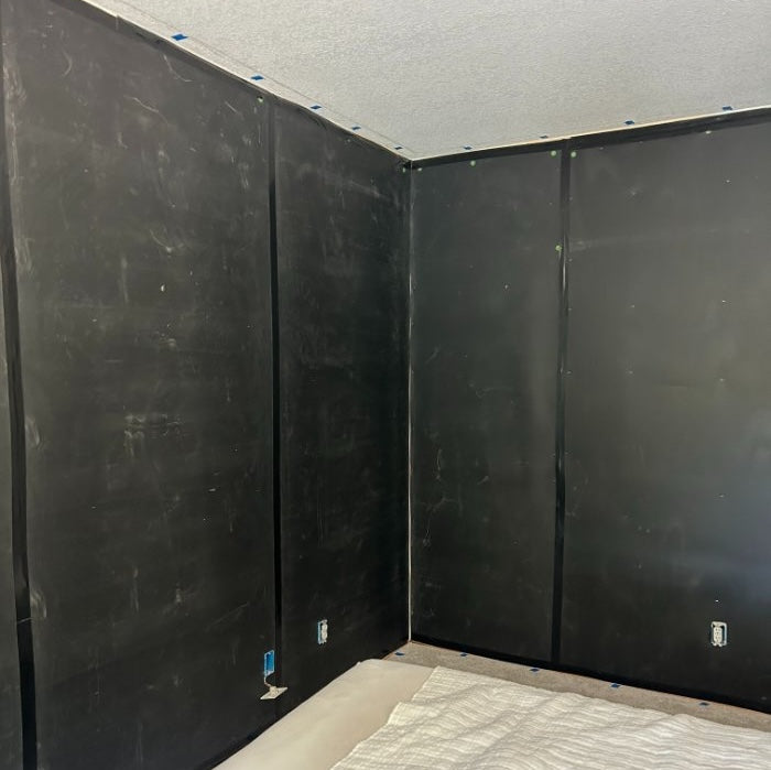 Luxury Liner 1lb MLV used on walls in a bedroom