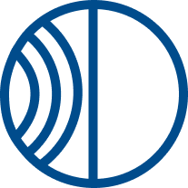 Second Skin Audio logo mark — circular noise barrier icon in navy blue