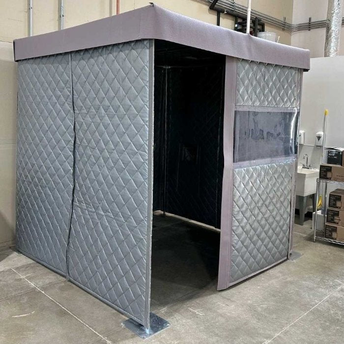 Quiet Quilt fixed mount enclosure with entrance panel removed