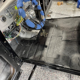 Damplifier Pro Tiles added to the floor of a 1971 Super Beetle by SAABKyle04
