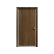 Solid wood door with a Sound Lock Door Seal Kit installed (white background)