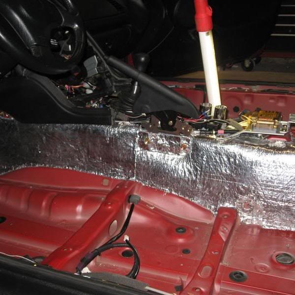 Insulate around a hot transmission tunnel with Heat Wave Pro