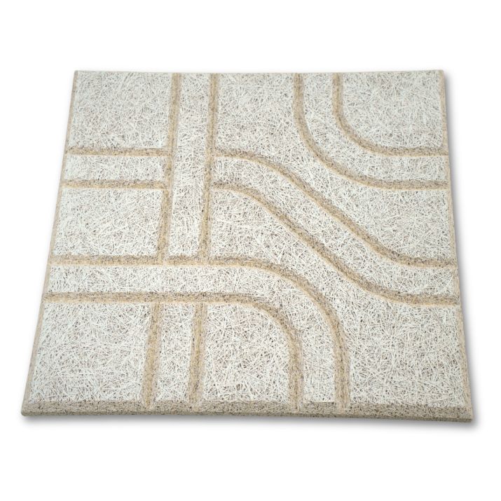 Timberwool Engraved Wood Fiber Acoustic Panels with highway design