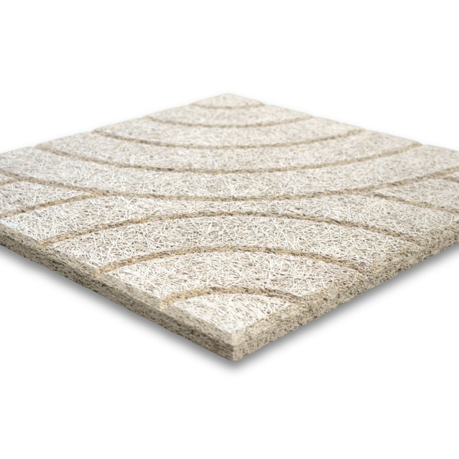 Timberwool Engraved Wood Fiber Acoustic Panels with tide design