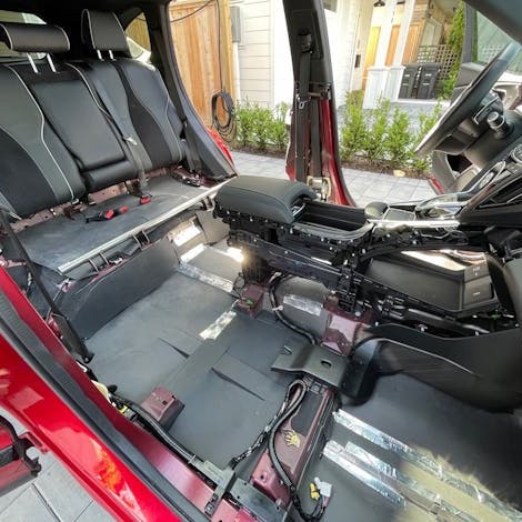 Luxury Liner sheets used on floor of SUV