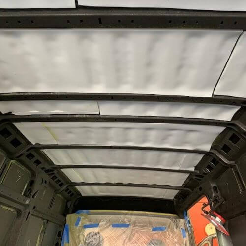 Sprinter Van roof insulated with Mega Zorbe