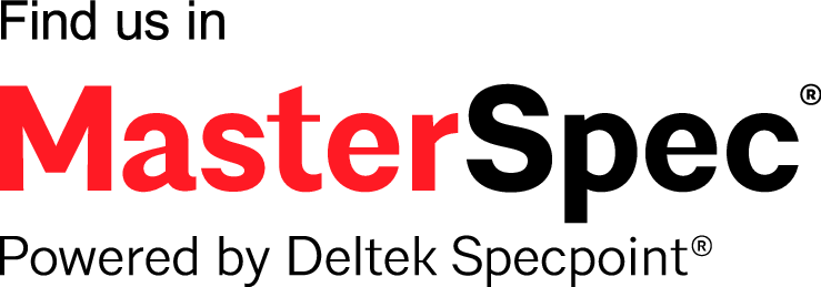 Find us in MasterSpec – Powered by Deltek Specpoint logo badge