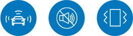 Three icons: car with sound waves, muted speaker symbol, and vibrating panel indicating noise reduction benefits