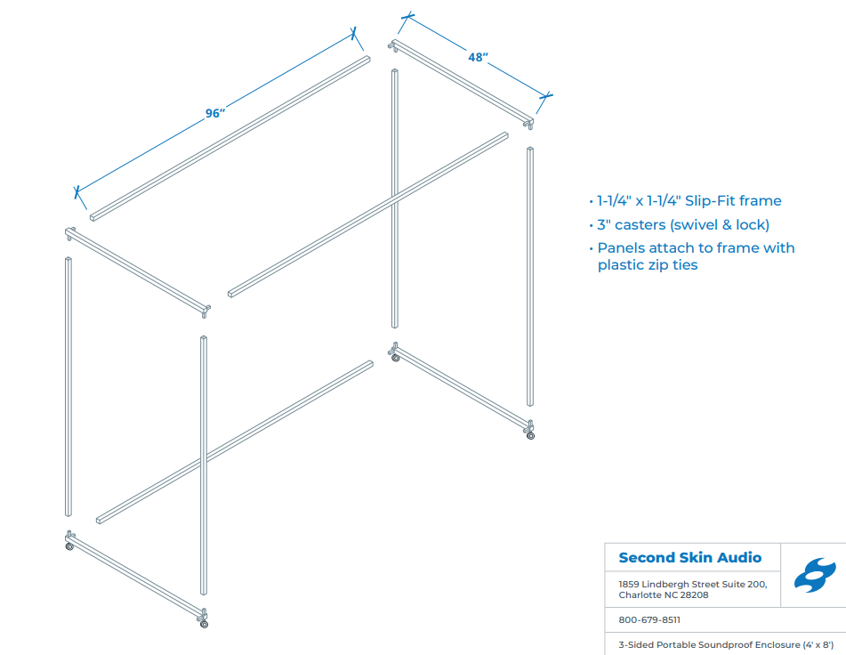 cad drawings for portable enclosure 8' x 8'