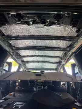 jeep with insulation on the ceiling