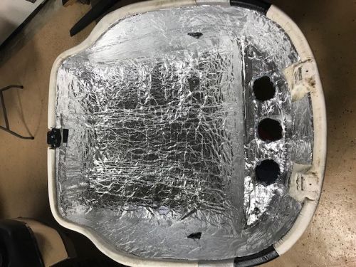 Heat Wave Pro thermal insulation installed inside a MasterCraft boat engine doghouse compartment
