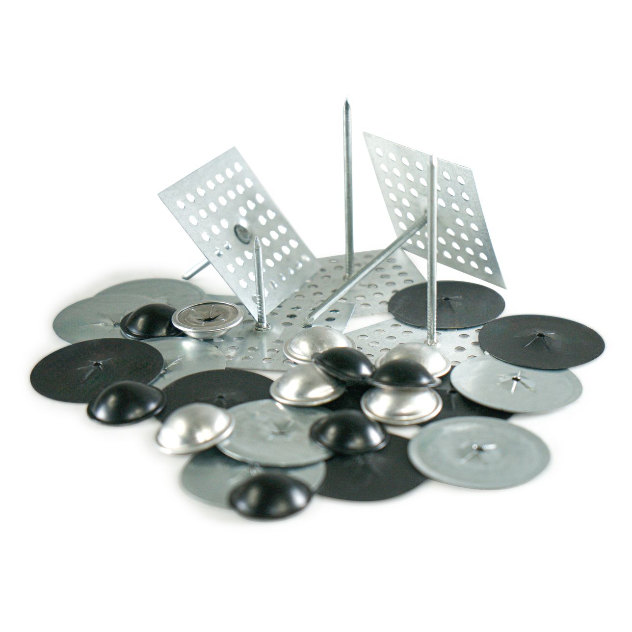 stick pins, caps, and washers