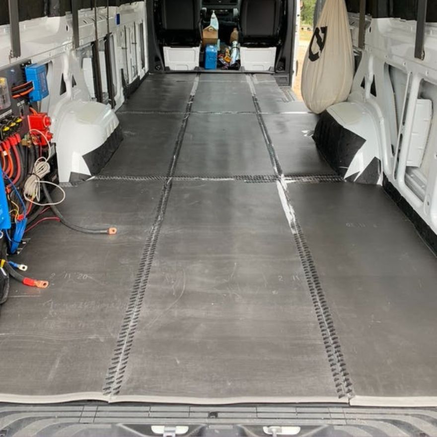 luxury liner pro on a promaster van floor