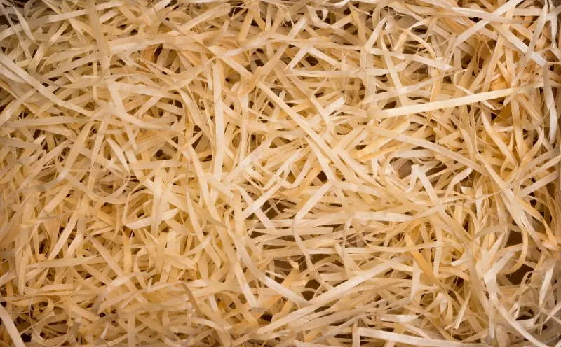 Shredded wood wool fiber material used in Timberwool acoustic panels