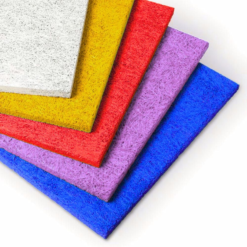 Timberwool painted acoustic panels