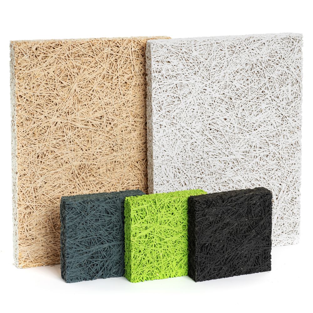Timberwool painted acoustic panel samples