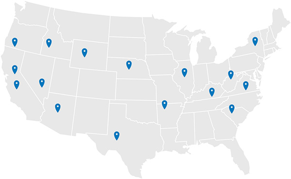 Map of installers in the U.S.