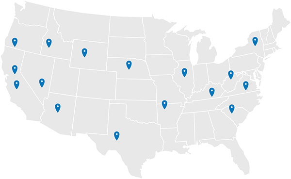 Map of installers in the U.S.